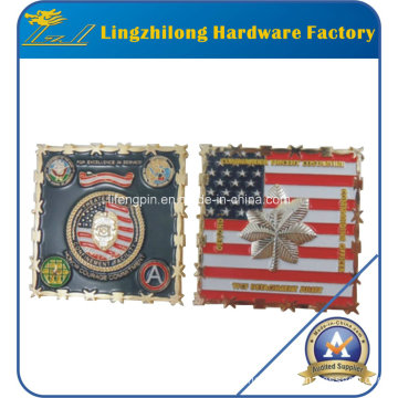 Two Tone Plating Metal Military Cheiff Coin